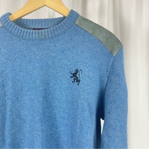 Vintage Glenhusky of Scotland Large Shetland Wool Sweater Crewneck Jumper Winter - Picture 10 of 10